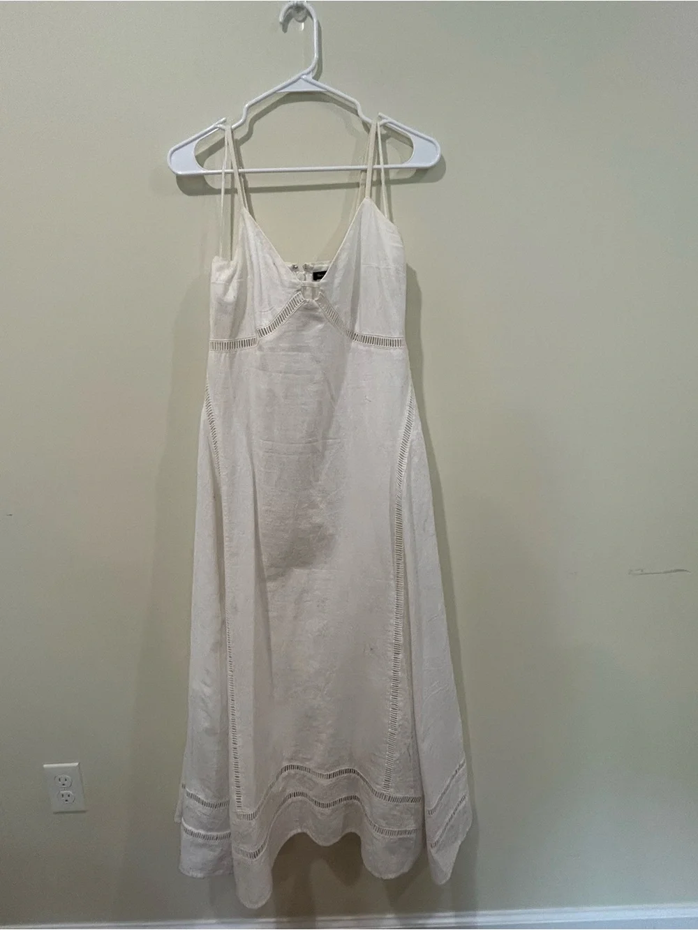 Abercrombie & Fitch White Lace-Trim Maxi Dress